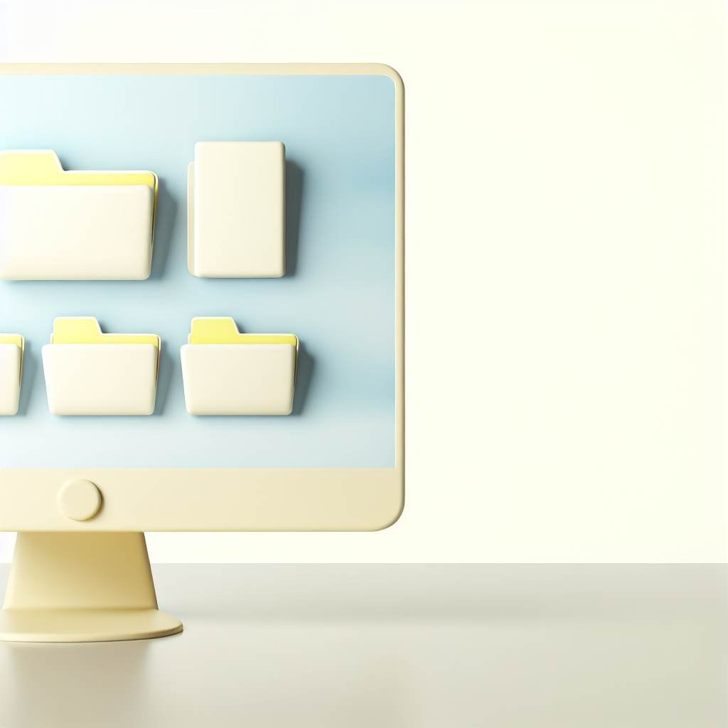 A clean, organized computer desktop with neatly arranged folders